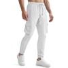 Men's Casual Cargo Pants Multi-Pocket Outdoor Hiking Work Drawstring Pants for Spring Autumn Travel Camping
