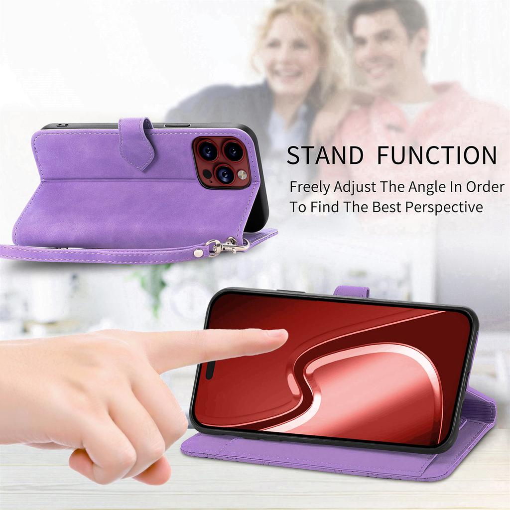 Embossing Flower Card Slots Flip Wallet Zipper Leather Case For iPhone 15 14 Plus 13 12 11 Pro Max for Samsung S24 S23 S22 S21 S20 Ultra Plus A15 A25