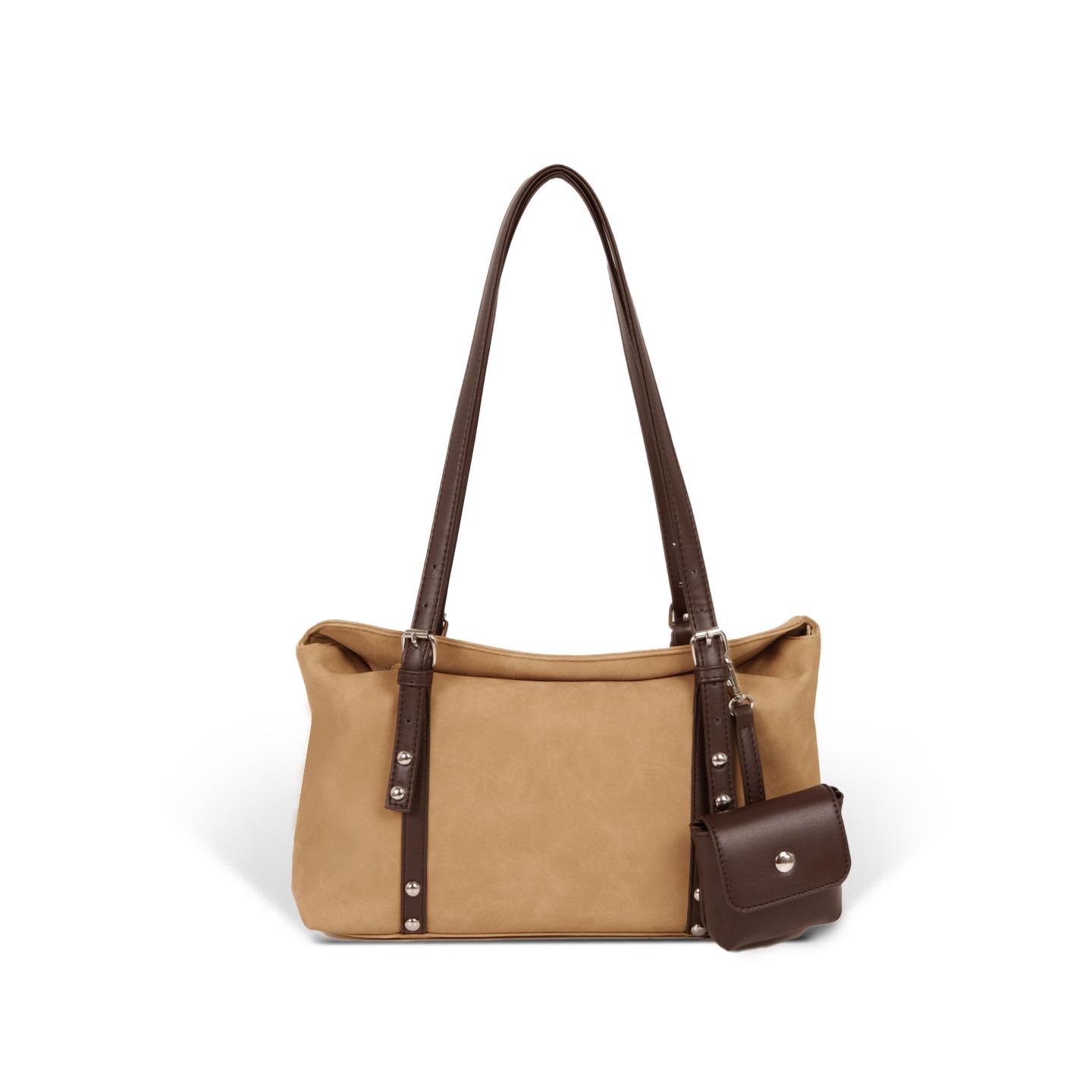 

High-end niche non-collision suede baguette bag women s autumn and winter new daily commuting versatile shoulder bag коричневий