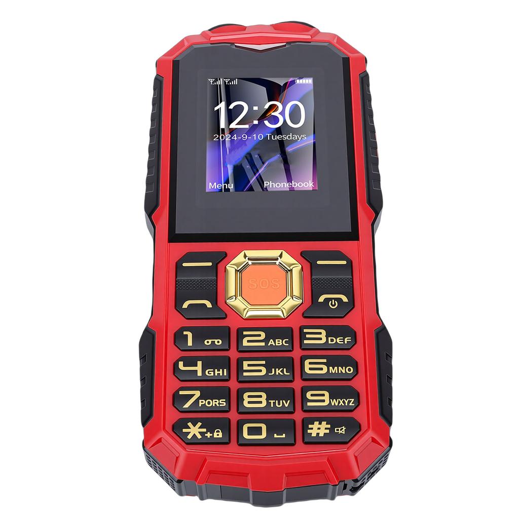 Large Buttons Cell Phone 4G LTE Unlocked with SOS Key 16800mAh Dual SIM MP3 Calling SMS Functions Internet Red