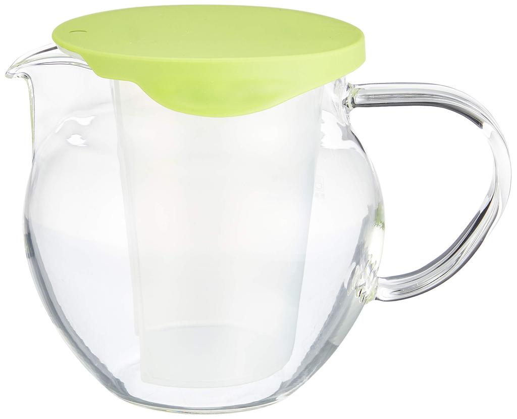 HARIO Flatty Teapot, 450ml Capacity, Heat-Resistant Glass, CHF-45GG, Glass Green