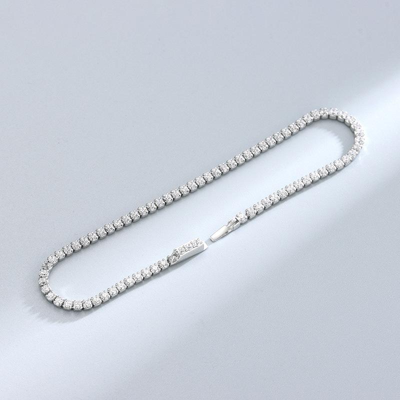 S925 Sterling Silver Full Drill 2mm Claw Chain Roman Zircon Bracelet Stylish Luxury Women 'S Bracelet