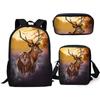 Classico Popolare Novità Cervo Stampa 3D 3pz/Set alunno Zaini Scolastici Zaino Daypack per Laptop Borsa a spalla inclinata Astuccio
