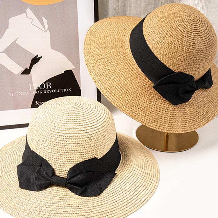 Internet Celebrity Straw Hat Women Summer Vacation Sun Protection Beach Sun Hat Sun Hat Bow Bucket Hat Basin Hat