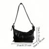 New Fashion Cool Girl Black Shoulder Bag Leather Designer Underarm Bag For Women Trendy Multi-pocket Handbag