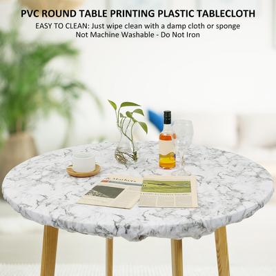 Runde Tischdecke PVC Wasserdicht Ölfest Elastisch Gesäumt Party Hochzeit Tischdecke Heimdekor Küchentisch Schutzabdeckung