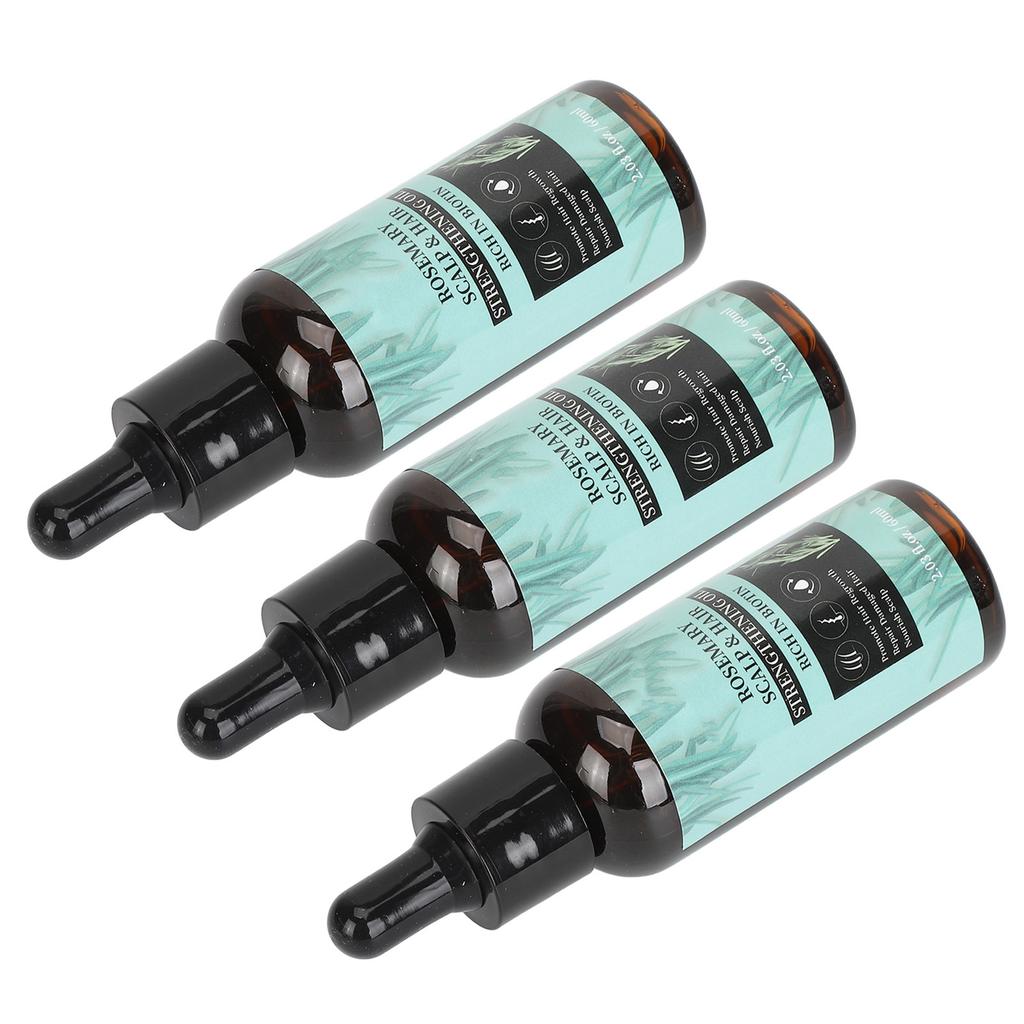 3pcs 60ml Rosemary Hair Essential Oil Prevent Loss Hair Root Strengthen Hair Growth Oil for All Hair Types