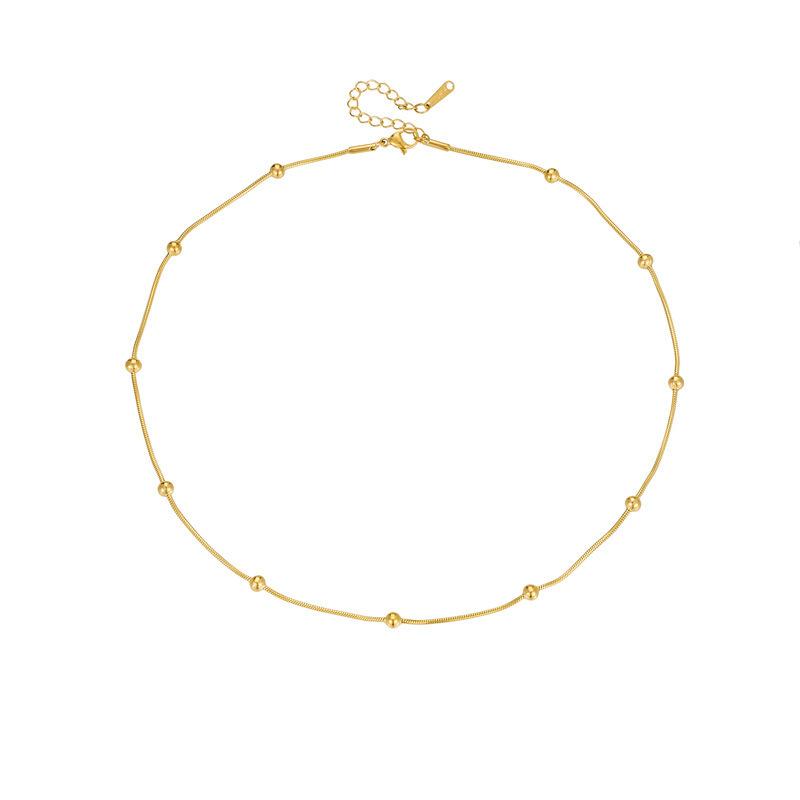 Foreign Trade Fashion Simple Classic Titanium Steel Necklace Unisex Temperament Joker Popular Chain Necklace 18inch45cm золотой