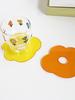 1pc-Transparent   Cup Mat Acrylic Flower Shaped Tableware Decor Coaster Table Heat R Esistant Mat Practical Placemat