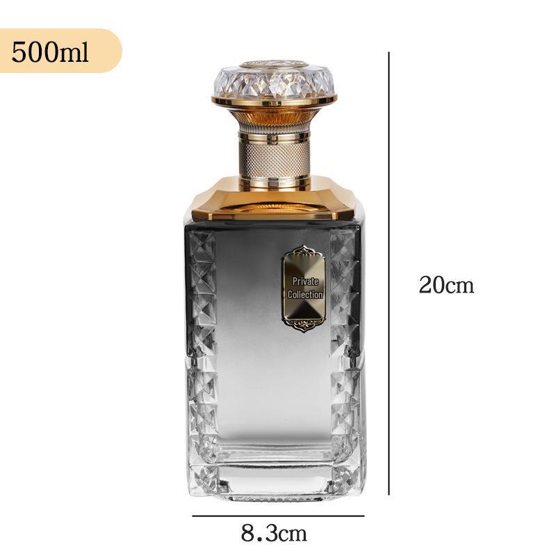High-Value 1 Jin Square Baijiu Glass Bottle – Thickened & Sealed for Private Collection