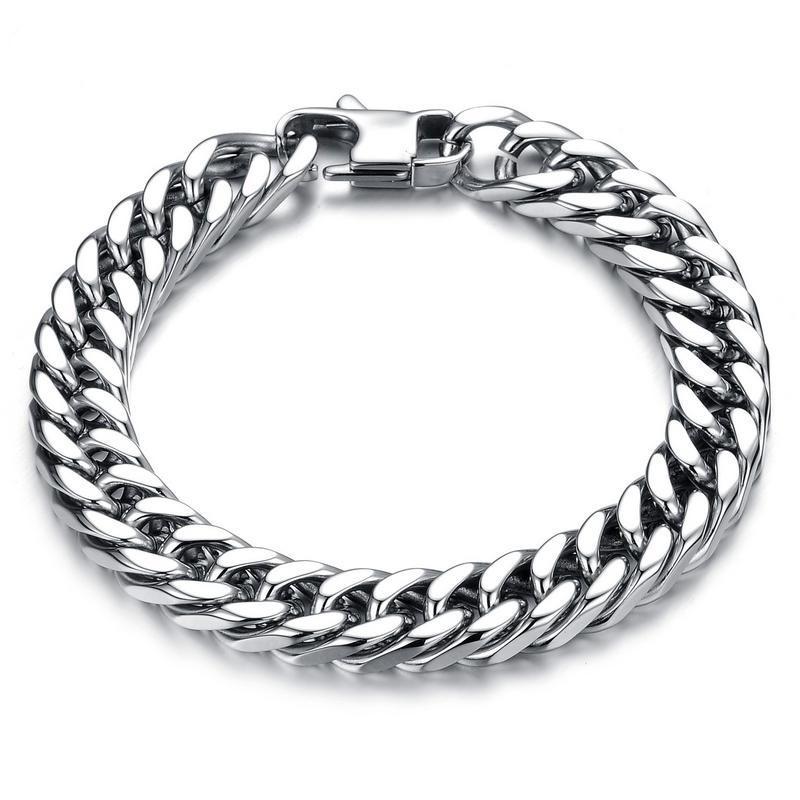 Gold-Plated Titanium Steel Cuban Bracelet, Hip Hop Style, Versatile Thick Chain Necklace.