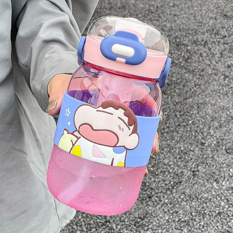 Water Cup, Special Plastic Straw Cup for Students To Go To School, Anti-drop Large-capacity Kettle for Children In Summer
