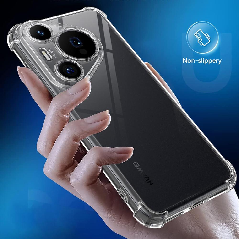

3D Airbag Shockproof Silicone Soft Case For Huawei Pura80 Pura70 Pro Plus P60 Art Pura 80 70 Pro P70 Ultra Thin Clear Cover Capa Huawei P60