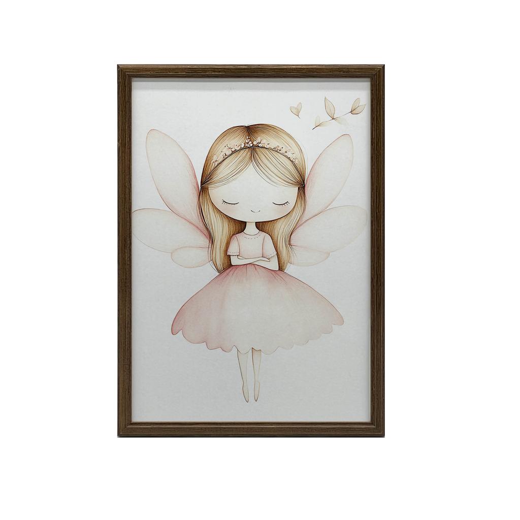 Plakat Mała Księżniczka Ze Skrzydłami Plakat Mała Księżniczka Ze Skrzydłami, 50X70 Cm, Rama Drewniana Jasny Dąb, Papier Matowy 230 Gsm