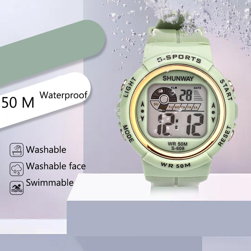 Kids Children's Electronic Watch Student Girl Boy Outdoor 5Bar Waterproof Sports Alarm Clock Women Multifunctional Watches