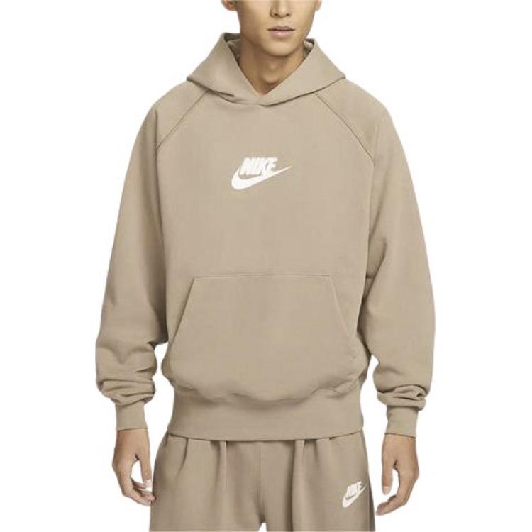 Nike Sweatshirts Men's Khaki Hooded Thickened Regular HJ1465-247