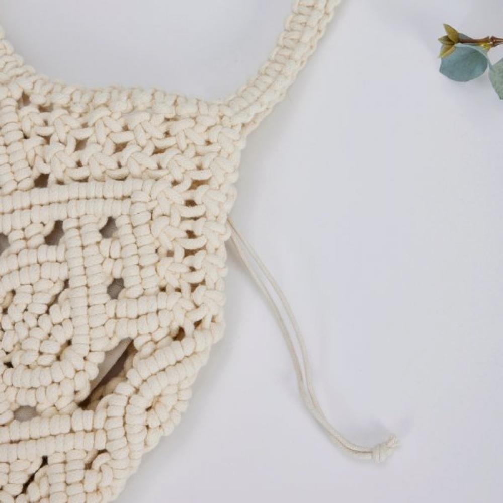 Lala Handgestrickte Makramee-Schultertasche Lala 2b197