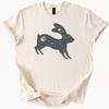 Celestial Rabbit T Shirt Cosmic Bunny Graphic Tee Moon and Stars Animal Constellation Shirt Space Lover Gift Nature Aesthetic Apparel