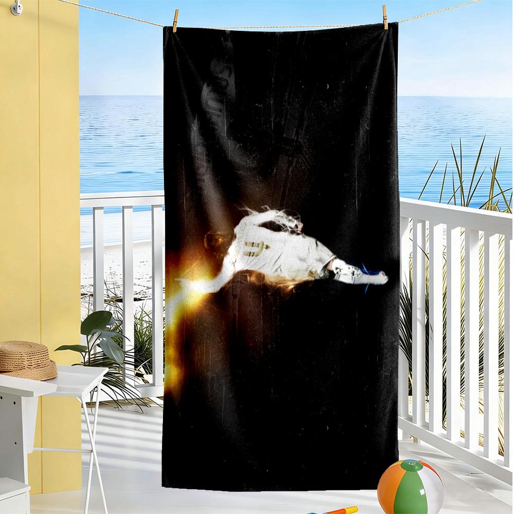 Rugby Player Action Beach Towel Quick-Dry Soft Microfiber Comfortable Lightweight Suitable for Swimming, Gym, Camping, Yoga Vacation