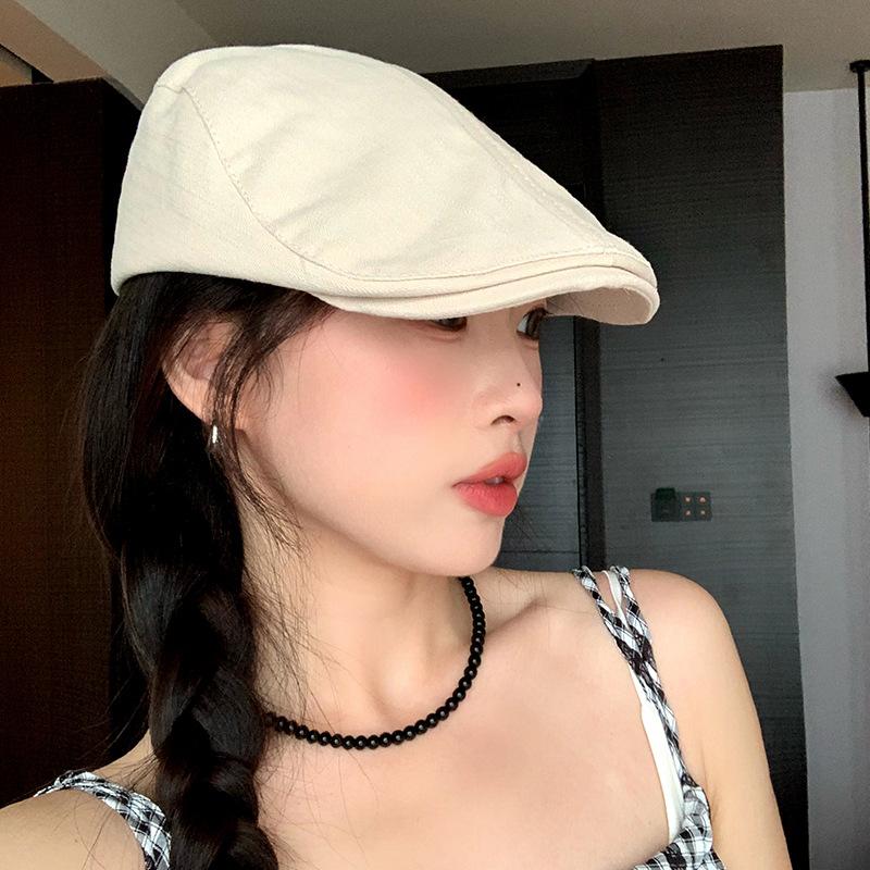 Blogger's Same British Style Newsboy Artist Hat Big Head Circumference Couple Trend Versatile Reversible Can Wear Duck Tongue Forward Hat