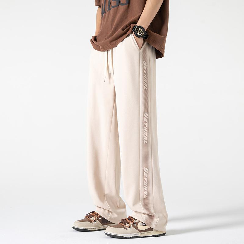 Casual Pants Men's Spring and Autumn Youth Versatile Trend Loose Straight Leggings Sports Long Pants Solid Color New