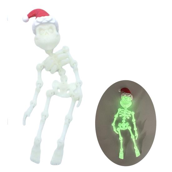 Halloween Skeleton Refrigerator Magnet 3D Printed Poseable Skeleton Figurine with Movable Joints Articulated Skeleton Fridge Magnetic Decoration
