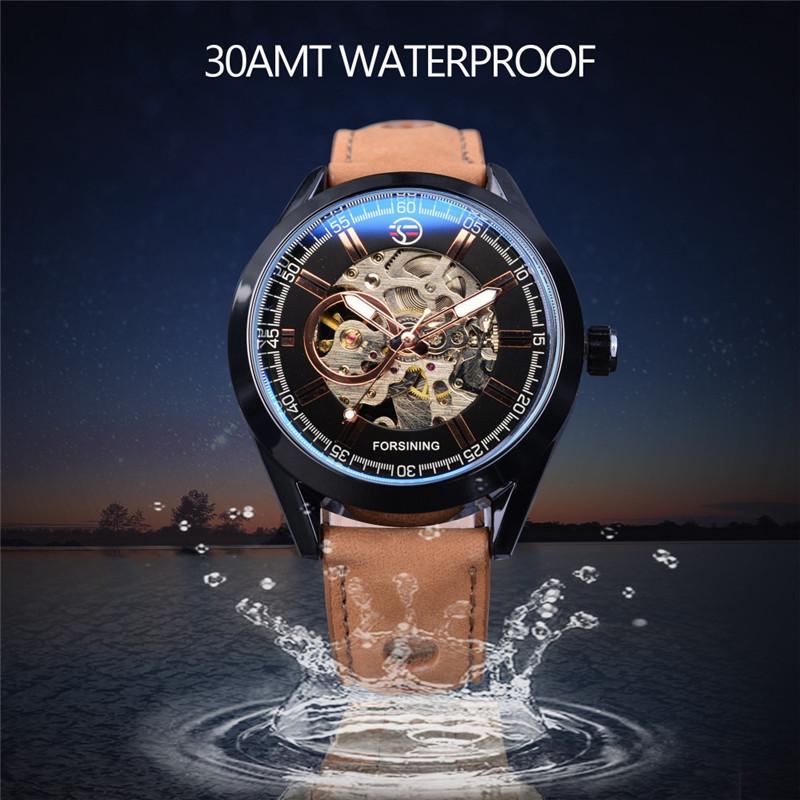 Forsining Wind Men'S Fashion Casual Hollow Mechanical Movement Watch Automatic Mechanical Watch