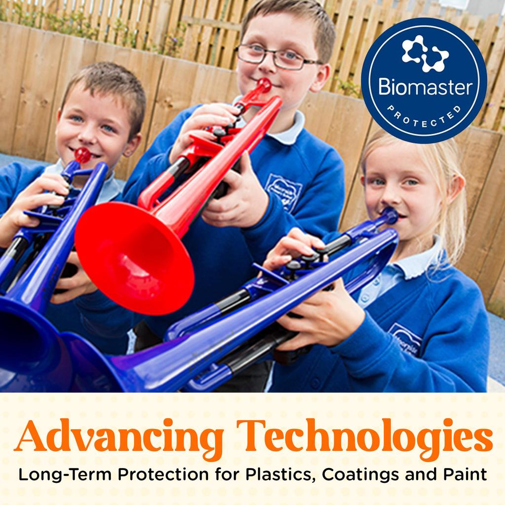 pInstruments Plastic Wind Instrument Bb Bugle pBugle Lightweight & Highly Durable ABS Biocoat Antibacterial PBUG1R Red (Mouthpiece Included) []