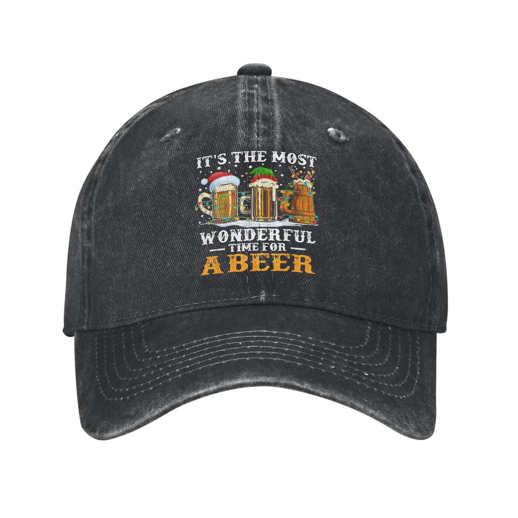 Its Beer Oclock Funny Skeleton Baseball Caps Vintage Distressed Washed Headwear Unisex Outdoor All Seasons Travel Caps Hat