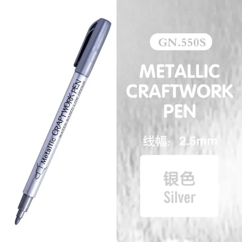 

Double Tip Metallic Gold Silver Marker Pen Permanent Art Marker Crafts DIY Painting Pens Card Making Stationery Art Supplies