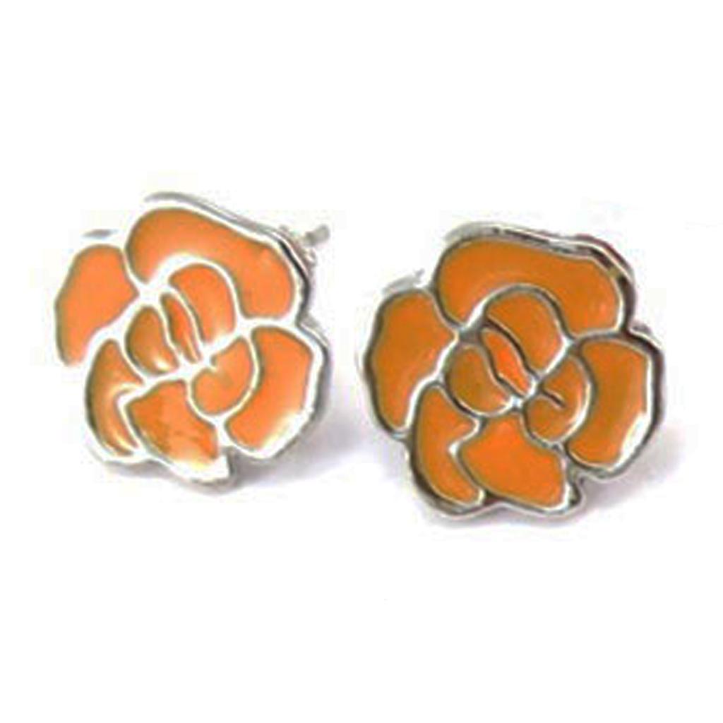 Les Trésors De Lily [R5233] - Orange 'Rosa Romantica' Earrings - 14 Mm