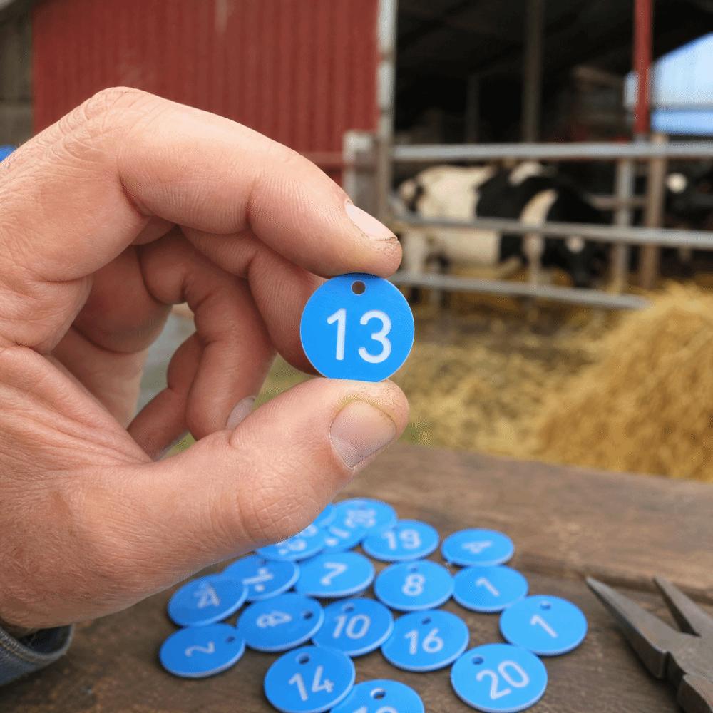 20Pcs ABS Farm Livestock Tags Round Shape Hanging Identification Tags Animal Tracking