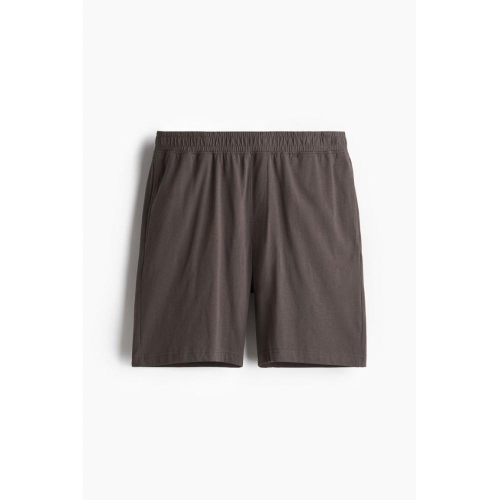 H M Regular FiT pajaMa T sHirT And sHorTs Beige paTTern