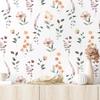 VEELIKE Peelable Wallpaper Stickers, Nordic Floral Pattern, Waterproof/Heat-Resistant, Suitable for Rentals, 44.5 x 300cm, Stylish DIY Wallpaper for K