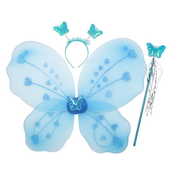 Yousheng 1 Set Girls Butterfly Wings Kids Foldable Butterfly Fairy Wings Hairband And Wand Fairy Costume Props for Halloween Parties Cosplay Photo