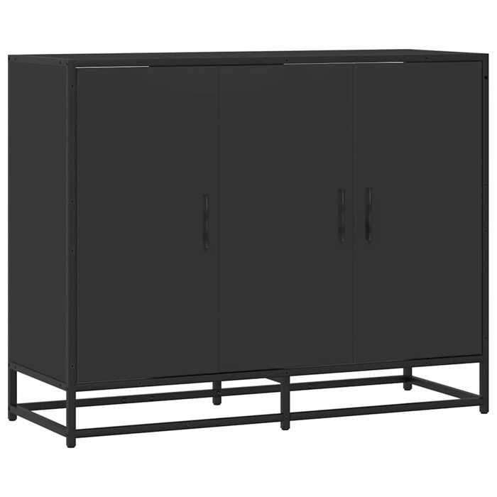 VidaXL Buffet noir 94x35x76 cm bois d’ingénierie, armoire de rangement, meuble d'entrée, meuble d'appoint, meuble de 849004