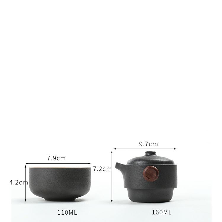 Ceramic Quick Tea Cup Kung Fu Tea Set One Pot Two Cups Simple Portable Storage Bag