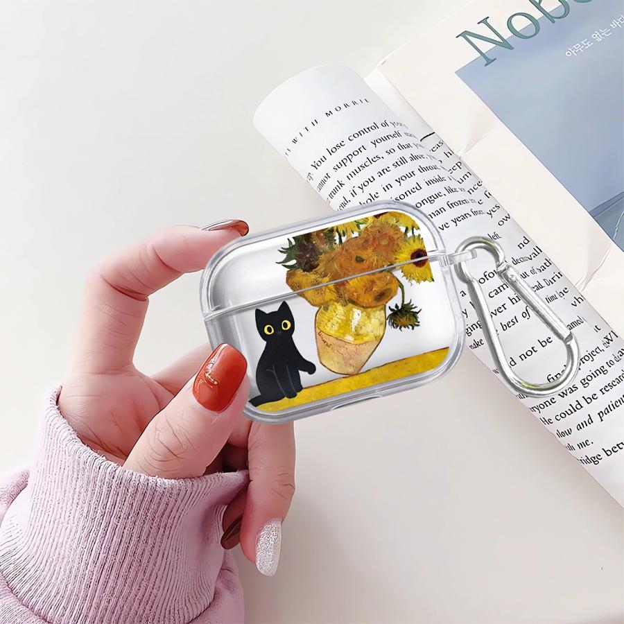Flower Cat Clear Earphone Cases Cover Case For Airpods 3 Pro3 Pro 2 1 Pro2 4 Airpods 4