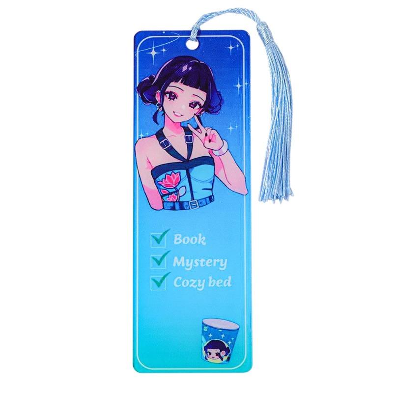 Kpop Demon Hunters Acrylic Bookmarks with Tassels - Colorful Idol & Cartoon Designs, Durable Page Markers for Kpop Fans