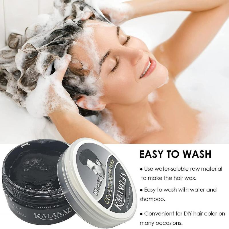 Temporary Hair Wax Colour, Black Hair Dye, Black Hair Wax Hair Style Dye Mud, Hair Spray Colour For Men Women Instant Styling