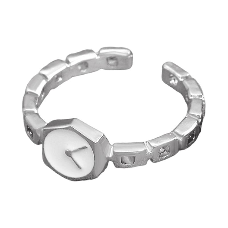 

Fashion Metal Watch Chain Open Ring for Women Simple Gold/Silver Color Geometric Adjustable Finger Ring Accessory серебряный