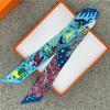 POBING Cashew Print 18m/m Twill Silk Scarves Women Luxury Brand Scarf Bag Ribbons Tie Head Scarf Small Long Skinny Scarf 86*5CM