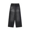 NOIRER Black Catwashed Wide Denim Pants (Black)
