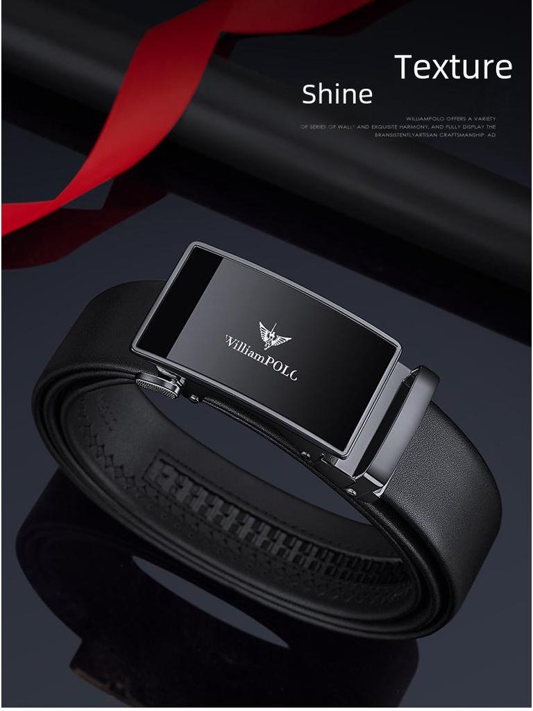 Paul Men's High-Grade Leather Automatic Buckle Belt - Sleek Business Style