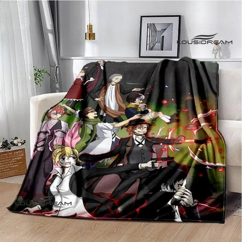 Cartoon Bungou Stray Dogs bedruckte Decken Picknickdecke Warme Flanelldecken Hausbettbezüge Decken für Betten Geburtstagsgeschenk