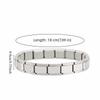 Stretchable Italian Chain Link Bracelet Square 9mm Modular Stainless Steel Bracelet Jewelry Making HipHop Elastic Hand Chain