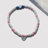 BONBEAU Soul Heart Charm Glass Beads Bracelet Colored Heart Charm Point Glass Bead Bracelet