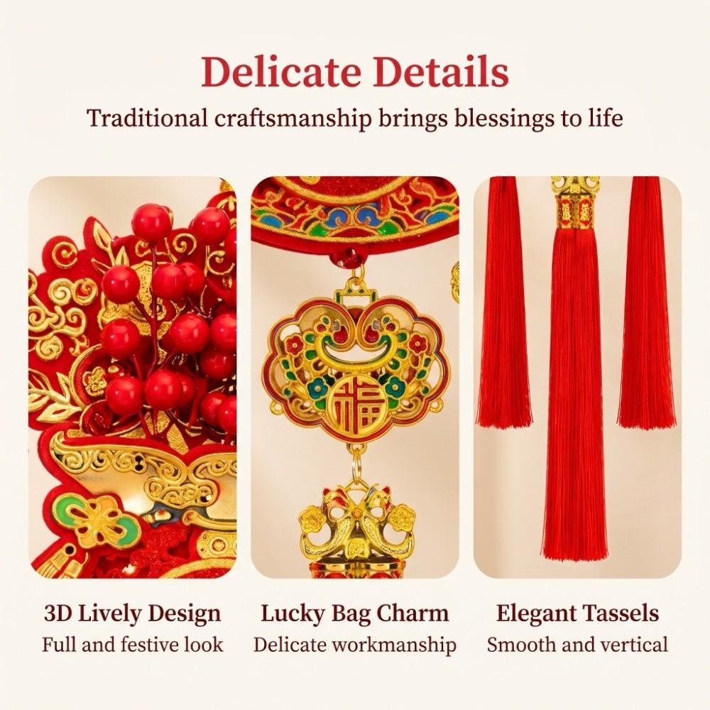 with Tassel Chinese New Year Decoration Lucky Bag Shape Festive Hanging Ornaments Entry Door