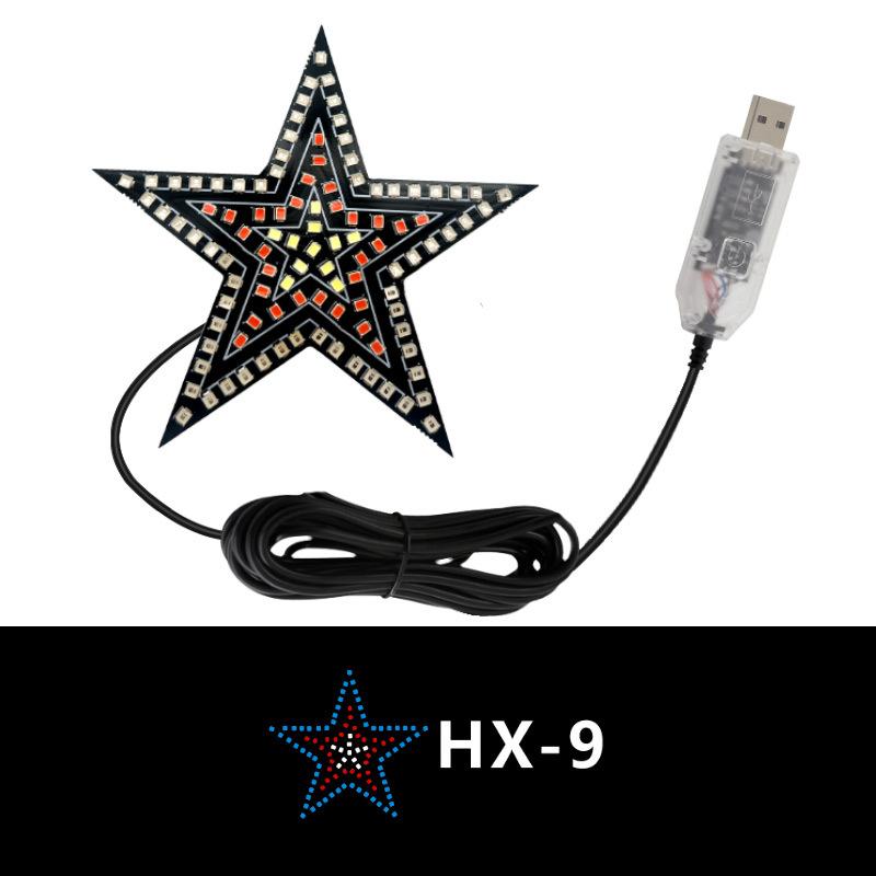 Car star window lamp LED decorative lamp creative no-wiring love heart online celebrity rear window expression lamp