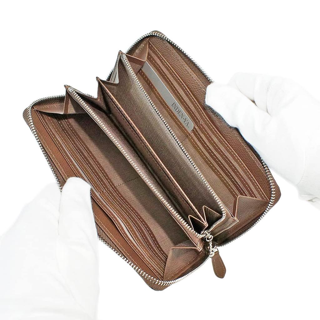 Inden Długi Portfel Okrągły Zamek Monety Kiesy Deerskin SARAMAS 7423 [Indenya]